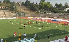 L'esultanza di Alagna dopo il primo gol