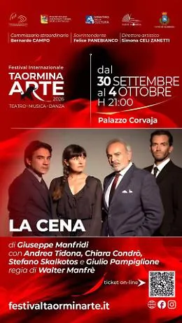 Taormina Arte, &ldquo;La Cena&rdquo; da mercoled&igrave; 30 settembre a domenica 4 ottobre a Palazzo Corvaja: omaggio al regista Walter Manfr&egrave;