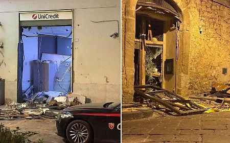 Doppio assalto a Mazzarino: spaccata a Unicredit e ad una gioielleria con mezzi pesanti